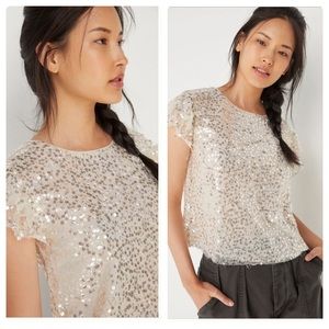Anthropologie Pamela sequined blouse